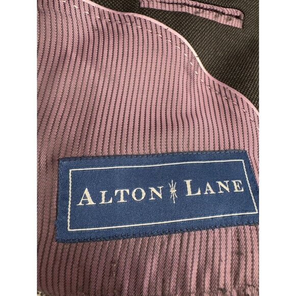 Alton Lane Virgin Wool Grey w purple lining Mens Two Button Blazer Jacket - Picture 5 of 6